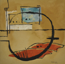 39-Frank Woo "City Life, City Lookout Series III" Mixed Media on Paper 36.5 x 35cm