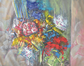 45-Raphael Scott Ahbeng "Forest Magnet" (2012) 96.5 x 128 cm, Oil on canvas