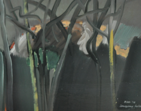 52-Raphael Scott Ahbeng "Lonesome Hollow" (2012) OIl on board, 30cm x 45cm SOLD