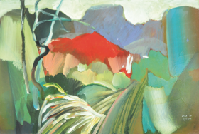 56-Raphael Scott Ahbeng "Skiow" (2010) 30.5 x 45.5 cm Oil on Board