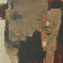7-Awang Damit Ahmad "Sketsa Iraga - 1-08" (2008) 61 x 61 cm, Mixed media on canvas