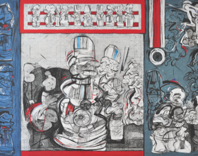 70-Zulkifli Yusoff, Orang-orang Kuat Temasek, 1997, Acrylic on canvas 152 x 213cm
