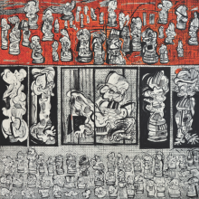 71-Zulkifli Yusoff, The Cage, 1997, Acrylic on canvas, 152 x 152cm