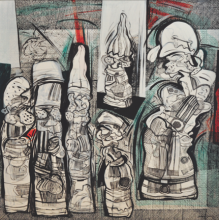 72-Zulkifli Yusoff, Trapped, 1997, Acrylic on canvas, 152 x 152cm