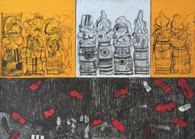 73-Zulkifli Yusoff, Treasure Hunt, 1997, Acrylic on canvas, 152 x 213 cm