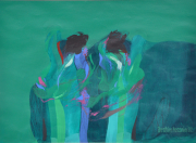 3-RM 80,300.00-SOLD Datuk Ibrahim Hussein "Untitled" (1982)Acrylic on Paper 42cm x 55cm