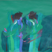 3-RM 80,300.00-SOLD Datuk Ibrahim Hussein "Untitled" (1982)Acrylic on Paper 42cm x 55cm