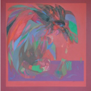4-Fighting Cockerel, 1971 RM 418,000.00-SOLD | Acrylic on canvas | 137 x 127 cm