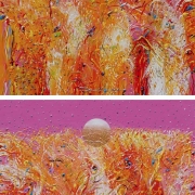 23-Bumi Ku Bersolek No. 3 & No.4, 2012 RM 18,150-SOLD | Acrylic on canvas | 48 x 48 cm x 2 pieces