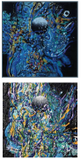 38-Belanak No. 01 & Belanak No. 02, 1999 RM 5,040.00-SOLD | Acrylic on paper | 18 x 18 cm x 2 pieces