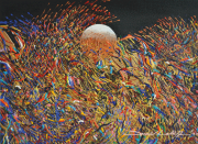 5-RM 4,950.00-SOLD Ismail Latiff "Magic in the sky…Goldrock"-view No.1 (2000) 27 x 36 cm Acrylic on paper PRIVATE MUSEUM