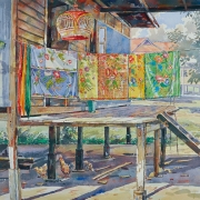 12-Jemuran, 2000 RM 6,600.00-SOLD | Watercolour on paper | 55 x 74.5 cm