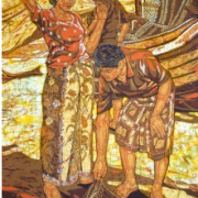 16-Di Tepi Pantai, 2011 RM 27,500.00-SOLD | Batik | 115 x 87cm