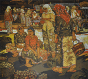 17-Market Scene, 2009 RM 30,800.00-SOLD | Batik | 100.5 x 112 cm