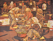 2-Market Scene, 2011 RM 20,900.00-SOLD | Batik | 76 x 92 cm