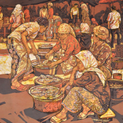 2-Market Scene, 2011 RM 20,900.00-SOLD | Batik | 76 x 92 cm