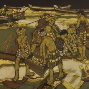 21-Bachok Fishermen, 1979 RM 22,550-SOLD | Batik pen on paper | 50 x 68 cm