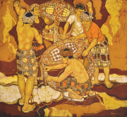 22-RM 56,100.00-SOLD Ismail Mat Hussin _Wau Series_ (1983) Batik 94cm x 105cm RM 12,000 - 26,000