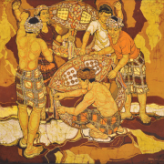 22-RM 56,100.00-SOLD Ismail Mat Hussin _Wau Series_ (1983) Batik 94cm x 105cm RM 12,000 - 26,000