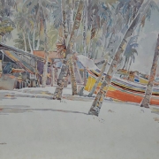 23-Pantai Sabak, 1976 RM 3,410.00-SOLD | Watercolour on paper | 29 x 42 cm