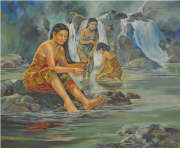7-Pagi yang Damai, 1995 RM 19,800.00-SOLD | Oil on canvas | 80 x 96.5 cm
