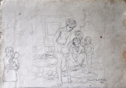 Ismail Mat Hussin, Untitled 1978, 18 x 26cm Pencil on paper, Signed and dated %22Ismail Mat Hussin 1978%22 on lower right