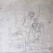 Ismail Mat Hussin, Untitled 1978, 18 x 26cm Pencil on paper, Signed and dated %22Ismail Mat Hussin 1978%22 on lower right