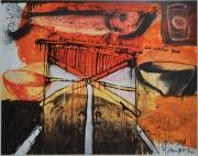 2-Non Romatical Fish Painting, 1999 RM 17,600.00-SOLD | Mixed media on paper | 78.5 x 99.5 cm