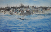 2-Fishing Village, 1992 RM 6,600.00-SOLD | Ink and watercolour on paper | 36 x 56 cm