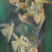 10-Doves, 2011 RM 6,600.00-SOLD | Oil on canvas| 80 x 45 cm