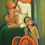12-Happy Family, 2010 RM 6,160.00-SOLD |Oil on canvas | 146 x 78 cm