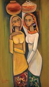 14-Two Sisters, 2012 RM 5,600.00-SOLD |Oil on canvas | 80 x 45 cm
