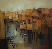 3-Fishing Village, 2009 RM 6,050.00-SOLD | Oil on canvas | 81 x 76 cm