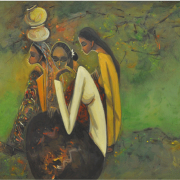5-Women Resting, 1994 RM 11,000.00-SOLD | Oil on canvas | 55 x 75 cm