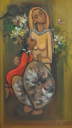 8-Mother and Child, 2012 RM 7,700.00-SOLD | Oil on canvas | 80 x 45 cm