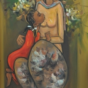 8-Mother and Child, 2012 RM 7,700.00-SOLD | Oil on canvas | 80 x 45 cm