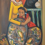 9-Mother and child, 2012 RM 8,800.00-SOLD | Oil on canvas| 80 x 45 cm