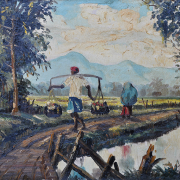 10-Khalil-Ibrahim-_Sawah-Padi-Series_-(1957)-30cm-x-45.5cm-Oil-on-Board-RM-150,000