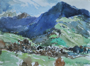 18-RM 2,650.00-SOLD Khalil Ibrahim "Swiss Landscape" (1987) Watercolour on paper 30.5 x 23 cm RM 3,000 - RM 6,000