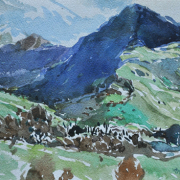 18-RM 2,650.00-SOLD Khalil Ibrahim "Swiss Landscape" (1987) Watercolour on paper 30.5 x 23 cm RM 3,000 - RM 6,000