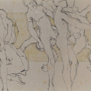 23-Study of Figures, 1983 RM 6,050.00-SOLD | Mixed media on paper | 10 x 55 cm