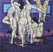 26-Movement in Blue,1985RM 100,100.00-SOLD | Batik | 92 x 91 cm