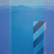 12-Memo; Cameron Highlands (Trafic Sign), 1981 RM 22,000.00-SOLD | Acrylic on canvas | 76 x 76 cm