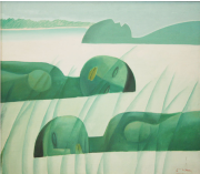 Auction I2-Three Dreamers, 1983 RM 26,400.00-SOLD | Oil on canvas | 66 x 76 cm