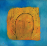 21-RM 29,120 Face in Gold, 1996 Oil on canvas 90 x 90 cm