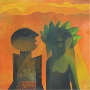 4-The Wedding 1, 1980 RM 30,800.00-SOLD | Oil on canvas | 76.2 x 76.2 cm