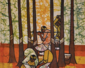 Kwan-Chin-Rubber-Tappers-1970s-48cm-x-65cm-Batik-SOLD