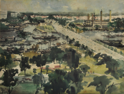 Singapore Causeway, 1972 Watercolour on paper, 51.5 x 75 cm