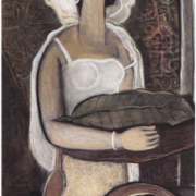 1-Single Woman, 1997 RM 14,300.00-SOLD | Oil on canvas | 105 x 56 cm