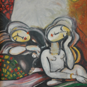 14-Resting, 2005 RM 5,040.00-SOLD | Oil on canvas | 33.5 x 25.5 cm
